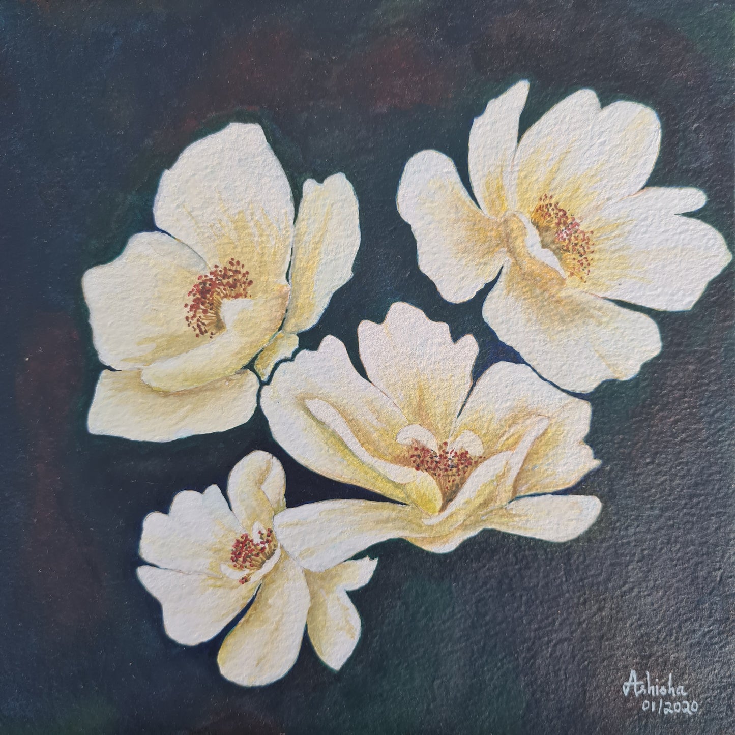 Grace Seward Rose - Original akvarellmaleri