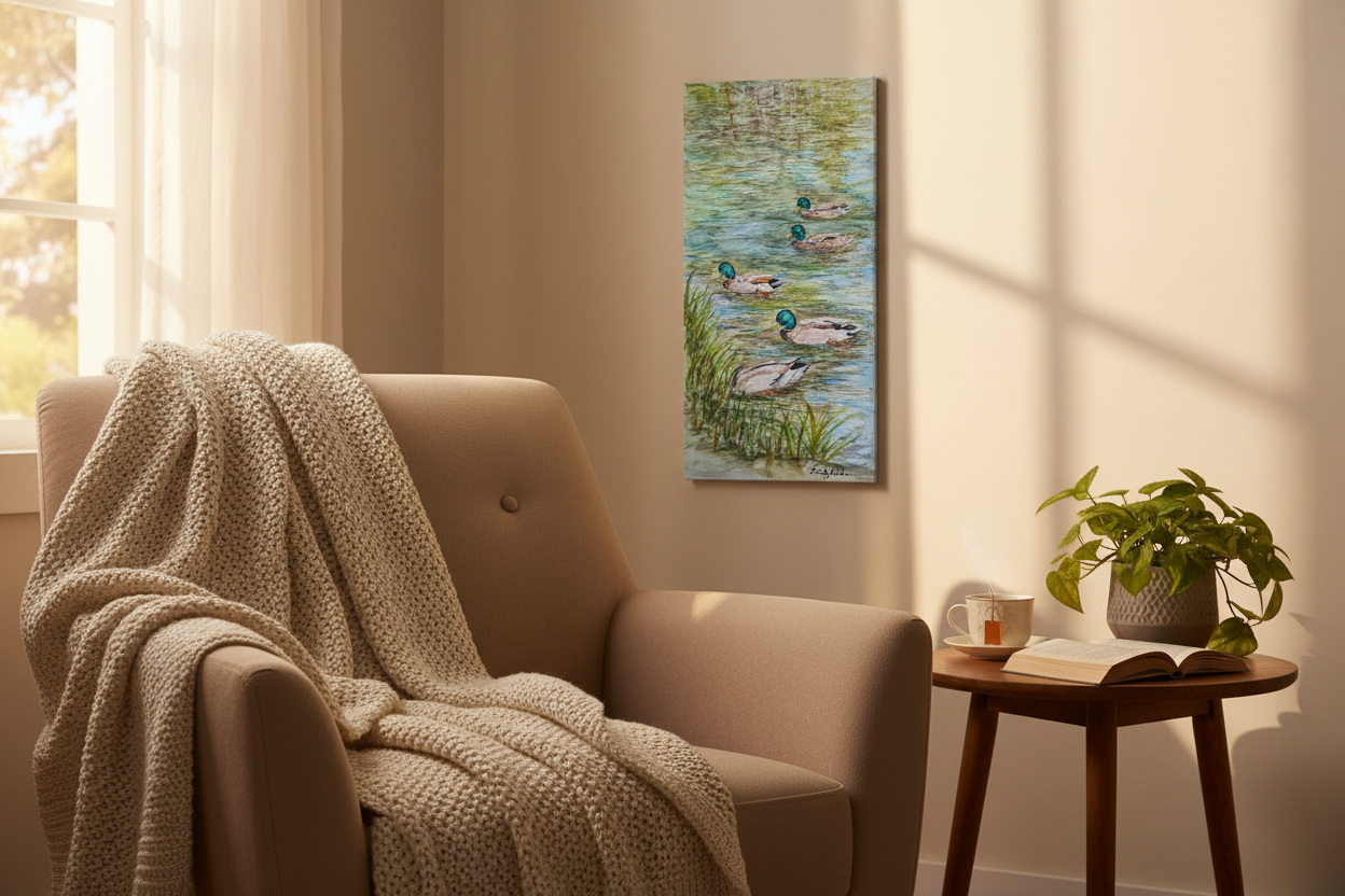 Canvas in reading nook