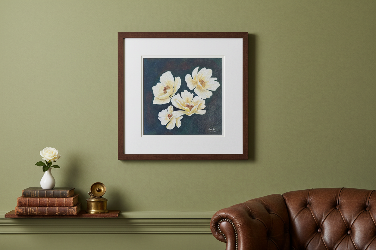 White Magnolias – Wide Matt Border English Home